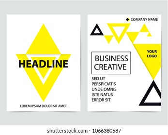 Portfolio design template vector. Minimal brochure report business flyers magazine poster. Abstract green triangle cover book presentation. City concept on A4 size layout.
