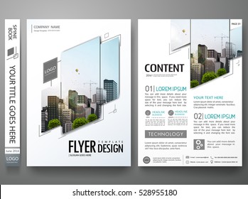 Portfolio design template vector.Minimal brochure report business flyers magazine poster.Abstract black and white square cover book presentation.City concept on A4 size layout.