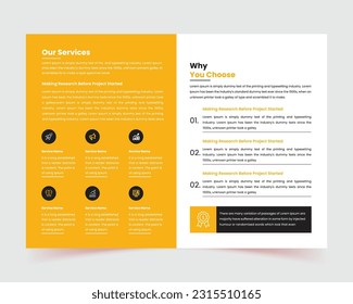 Portfolio design vector set, Abstract yellow graphic square shape, Minimal brochure layout, modern report business, poster template, flyers, cover book presentation