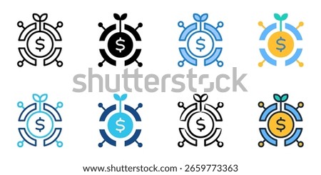 Portfolio Diversification icon set multiple style collection 
