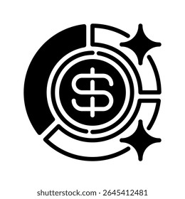 Portfolio Diversification Line Icon, Outline Symbol for Asset Allocation, Risk Management, Wealth Strategy, Investment Planning, and Financial Security. Vector Sign Icon.