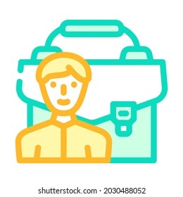portfolio employee color icon vector. portfolio employee sign. isolated symbol illustration