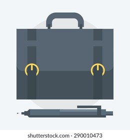 Portfolio flat style, colorful, vector icon for info graphics, websites, mobile and print  media.