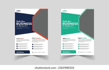 Portfolio flyer design vector set. Minimal brochure layout and modern report business flyers poster template.
