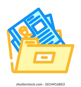 portfolio folder interview job color icon vector. portfolio folder interview job sign. isolated symbol illustration