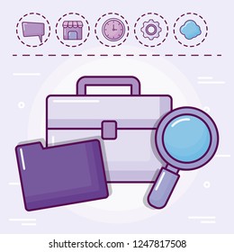 portfolio with folder and set icons