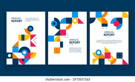 Portfolio geometric abstract design vector set. Design for wallpaper, background, wall decor, cover, print, card, branding. Vector illustration.
