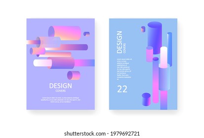Conjunto de vectores de diseño abstracto geométrico de portafolio. Diseño de papel pintado, fondo, decoración de pared, cubierta, impresión, tarjeta, marca. Ilustración vectorial.