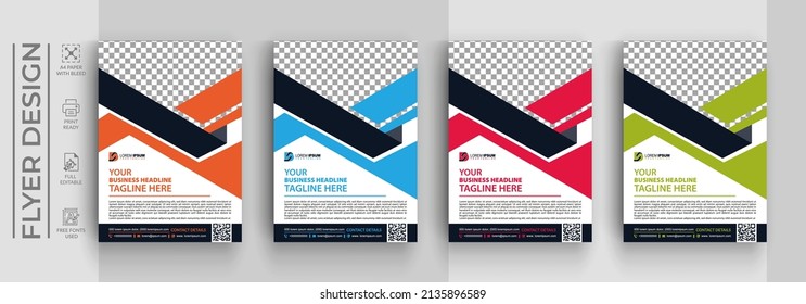 Portfolio geometric design vector set. Brochure design, cover modern layout, annual report, poster, flyer in A4 with colorful triangles, geometric shapes for tech, science, market with light