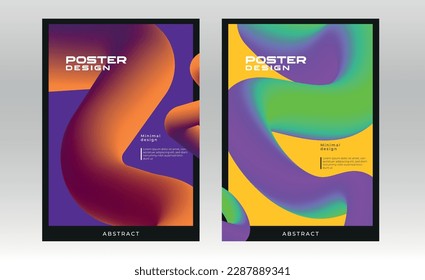 Portfolio geometric design vector set. Abstract  liquid graphic gradient circle shape on cover book presentation. Minimal brochure layout and modern report business flyers poster template.