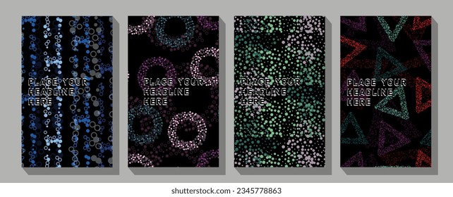 Portfolio geometric design vector set.  Abstract art with overlay effect. Mega set