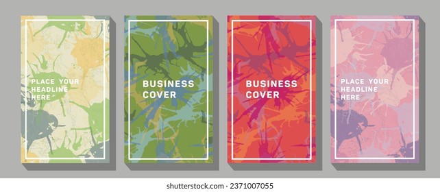 Portfolio geometric design vector set. Layout set for covers of books, albums, notebooks, reports, magazines. 