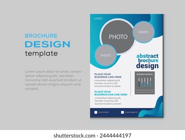 Portfolio geometric design vector set. Abstract blue liquid graphic gradient circle shape on 
cover book presentation. Minimal brochure layout and modern report business flyers poster