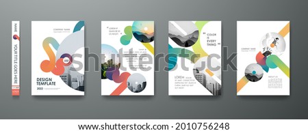 Portfolio geometric design vector set. Abstract red liquid graphic gradient circle shape on cover book presentation. Minimal brochure layout and modern report business flyers poster template. [[stock_photo]] © 
