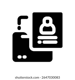 portfolio glyph icon. Strong and solid vector icon for websites, mobile interfaces, presentations, and visual branding. High quality and easy to edit.