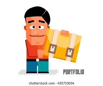Gráfico de portafolio. Ilustración vectorial plana.