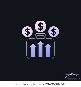portfolio growth and profit increase icon