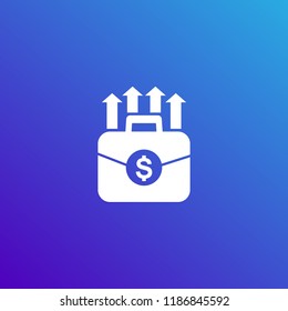 portfolio growth vector icon
