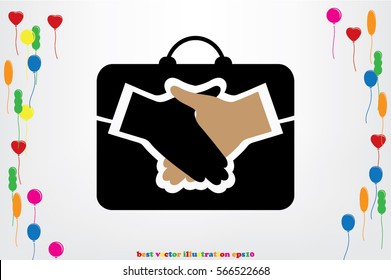 portfolio handshake icon vector illustration.