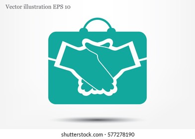 portfolio handshake icon vector illustration.