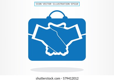 portfolio handshake icon vector illustration.