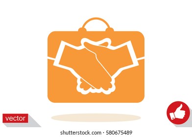 portfolio handshake icon vector illustration EPS 10