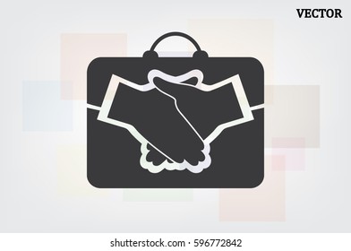 portfolio handshake icon vector illustration EPS 10
