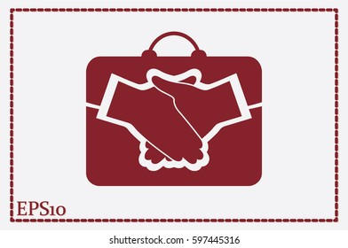 portfolio handshake icon vector illustration EPS 10