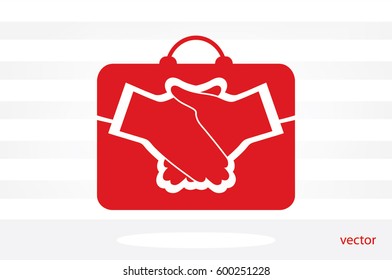 portfolio handshake icon vector illustration EPS 10