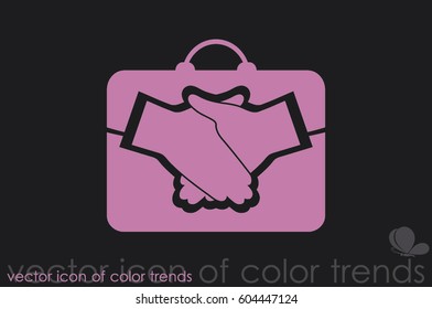 portfolio handshake icon vector illustration EPS 10