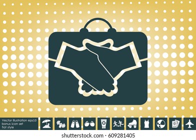 portfolio handshake icon vector illustration EPS 10
