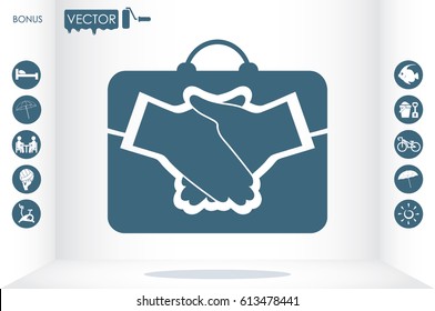 portfolio handshake icon vector illustration EPS 10