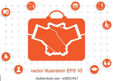 portfolio handshake icon vector illustration EPS 10