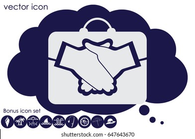 portfolio handshake icon vector illustration EPS 10
