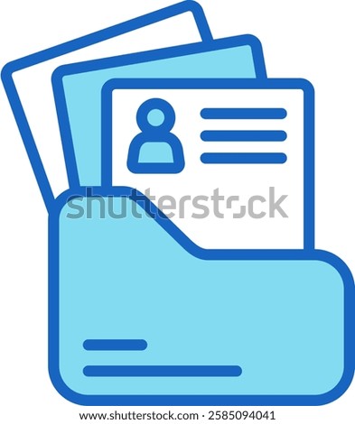 Portfolio Icon Blue Vector Illustration