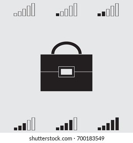 Portfolio icon, briefcase vector illustration