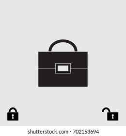 Portfolio icon, briefcase vector illustration