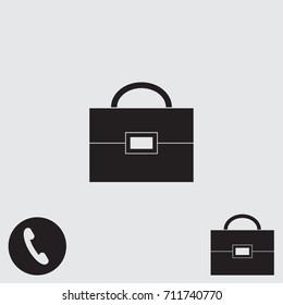 Portfolio icon, briefcase vector illustration