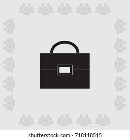 Portfolio icon, briefcase vector illustration