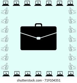 Portfolio icon, briefcase vector illustration