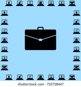 Portfolio icon, briefcase vector illustration