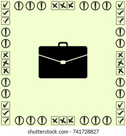 Portfolio icon, briefcase vector illustration