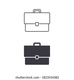 Portfolio icon, briefcase vector isolated symbol set.