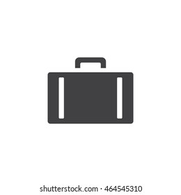 portfolio icon or button in flat style with long shadow, isolated vector illustration on transparent background