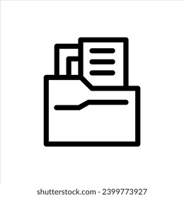 Portfolio icon. computer files in folder to store office document logo vector concept. data sheet directory archive to organize project files symbol sign. portfolio overview dossier icon