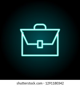 portfolio icon. Elements of Science in neon style icons. Simple icon for websites, web design, mobile app, info graphics