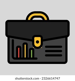 Portfolio icon in filled line style, use for website mobile app presentation