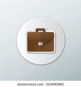 Portfolio Icon in a flat style with shadow on a white background