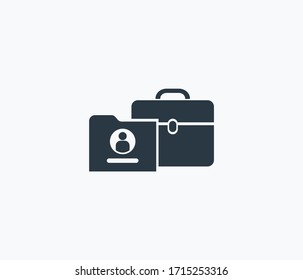 Portfolio icon isolated on clean background. Portfolio icon concept drawing icon in modern style. Vector illustration for your web mobile logo app UI design.