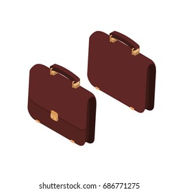 Portfolio icon in isometric style, business person attribute